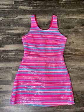 BB Dakota Steve Madden Bonbon Sequin Dress Size 4 Pink Blue Striped NWT $129